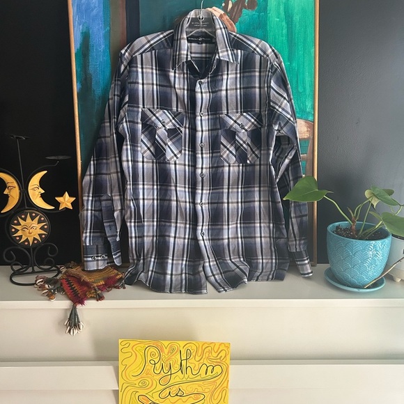 Beverly Hills Polo Club Tops - Beverly Hills Polo Club Women’s Blue and White Checkered Blouse S